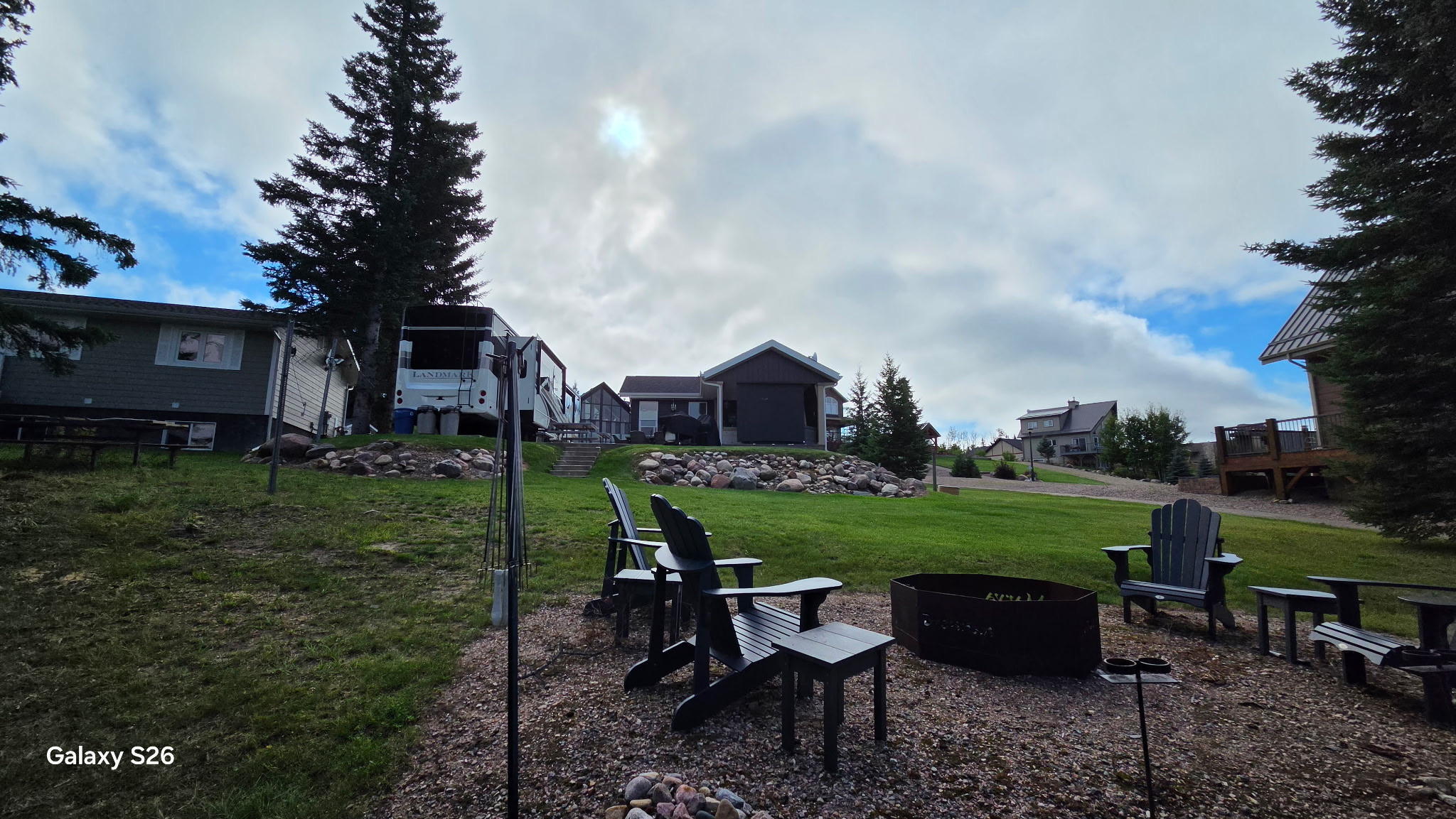 fire pit view up to bunky